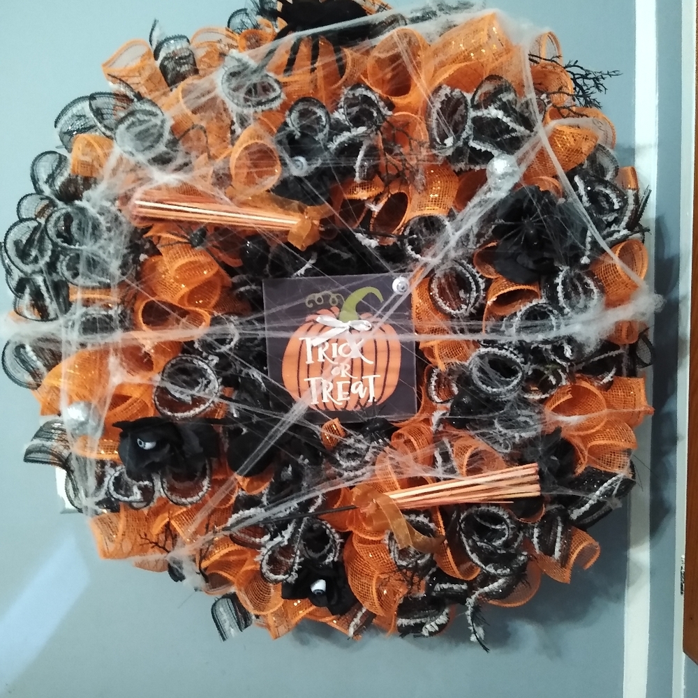 Handmade Halloween Mesh wreath